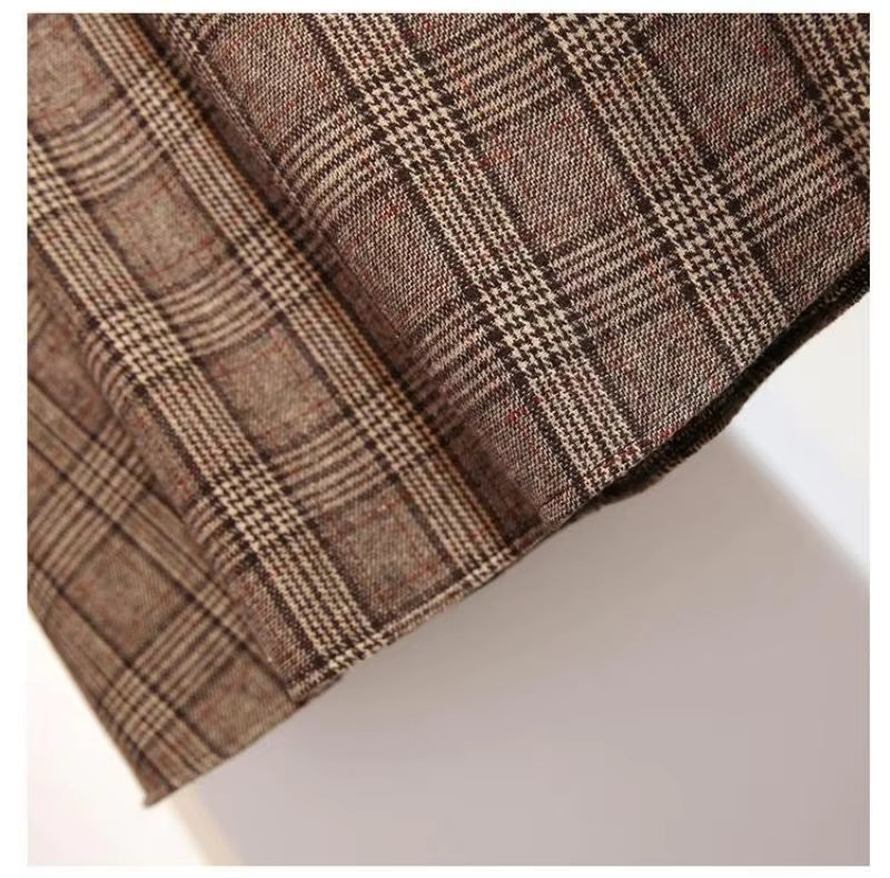 Women's Checked Midi Skirt – High Waisted A-Line Tartan Skirt