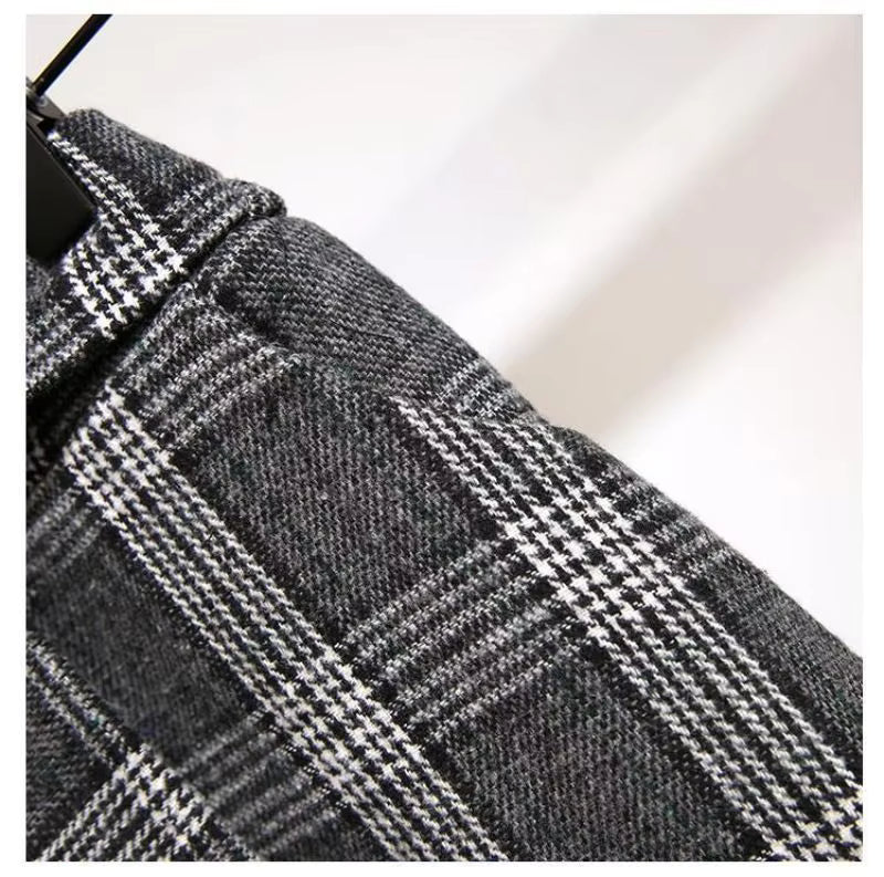 Women's Checked Midi Skirt – High Waisted A-Line Tartan Skirt
