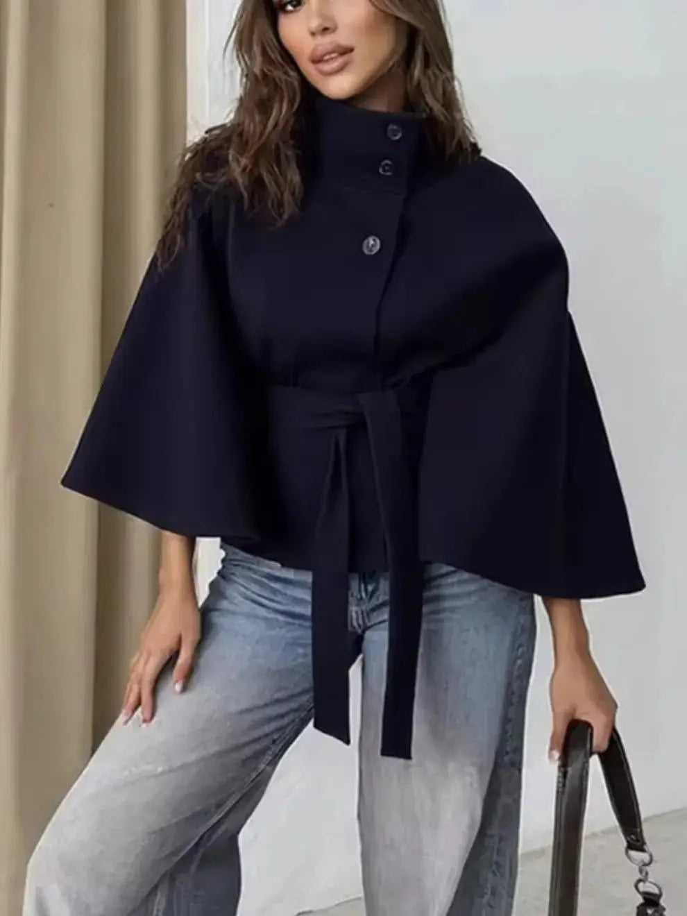 Women's Cape Coat with Belt