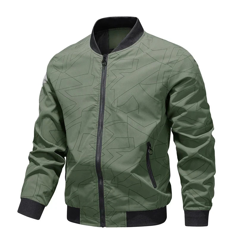 Men's Lightweight Bomber Jacket – Ribbed Collar