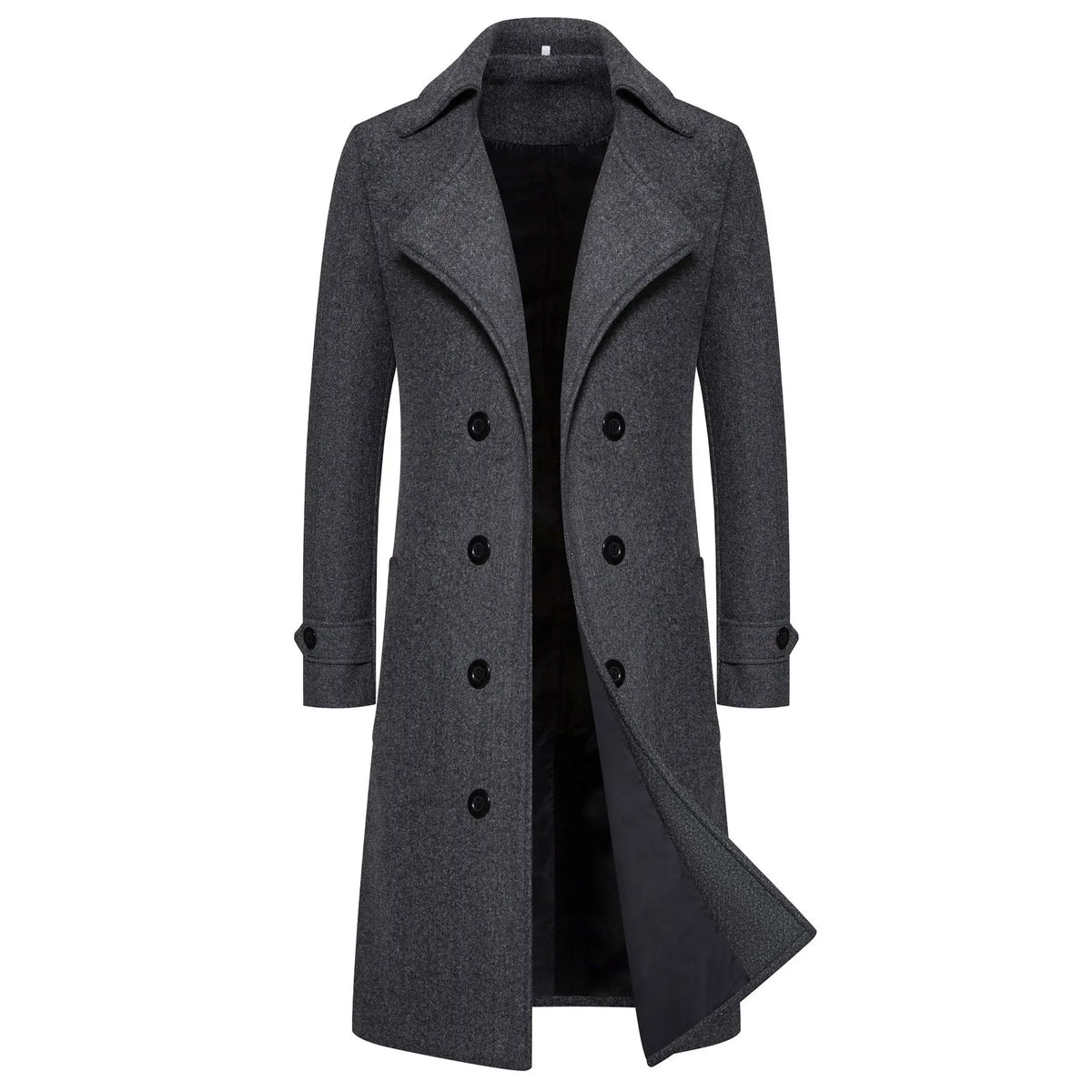 Men's Slim Wool Trench Coat – Double Breasted