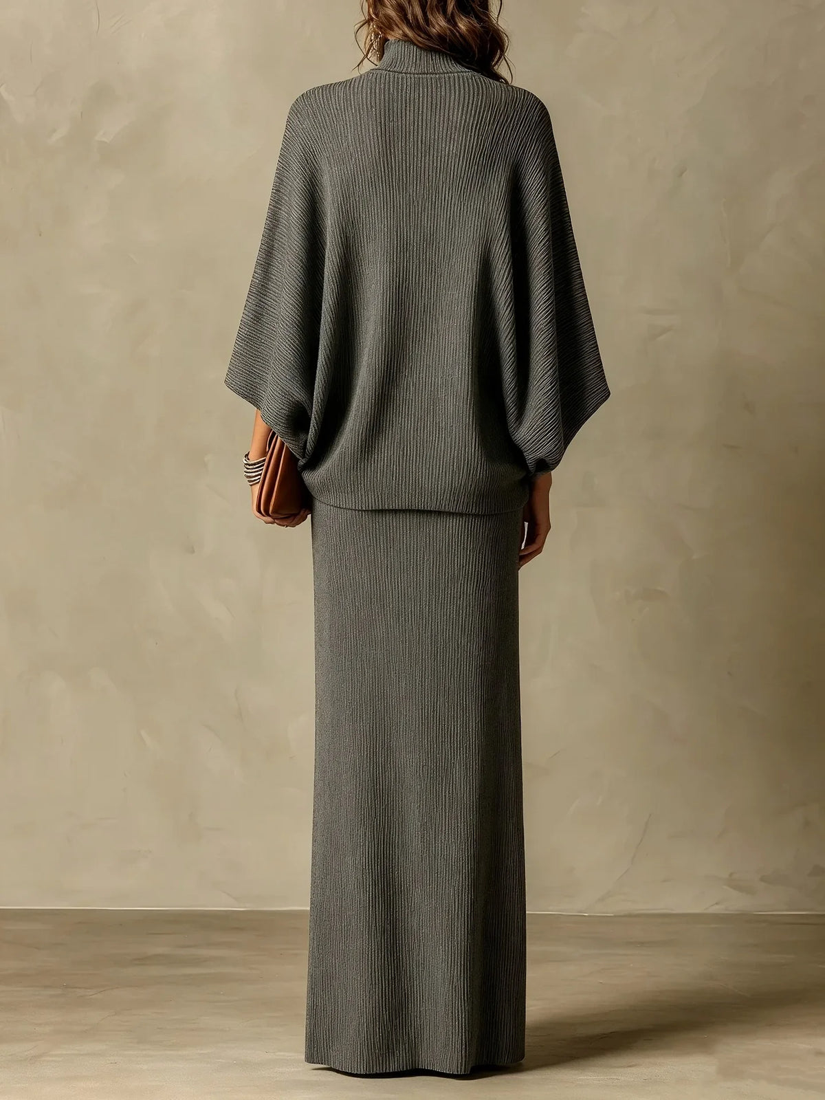 Women's Ribbed Knit Skirt Set