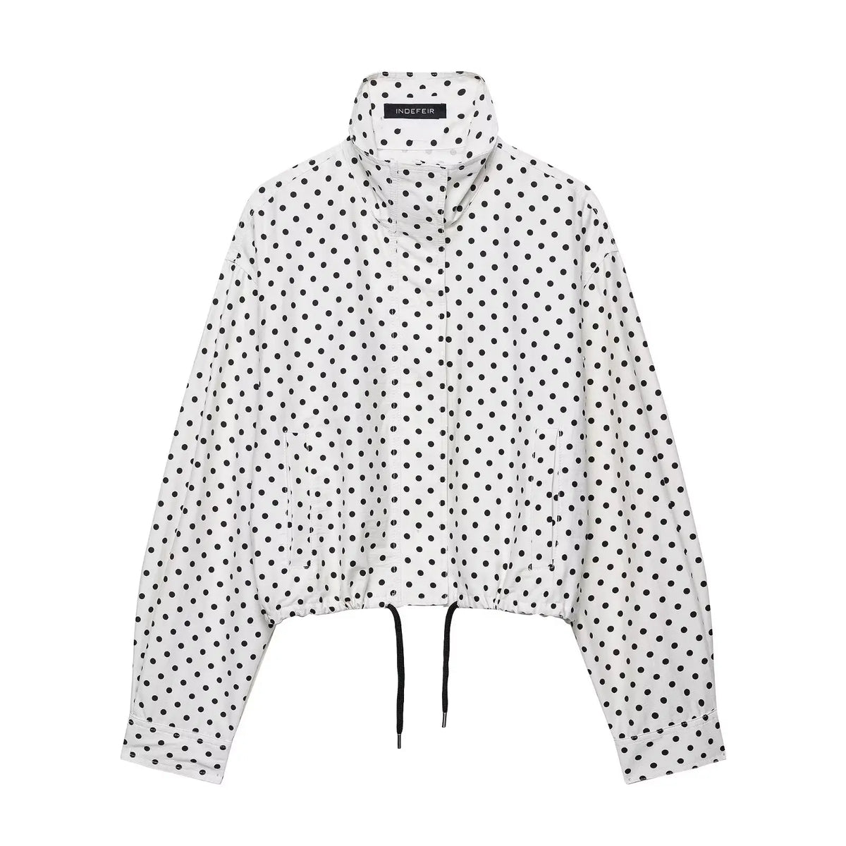 Women's Polka Dot Turtleneck Coat