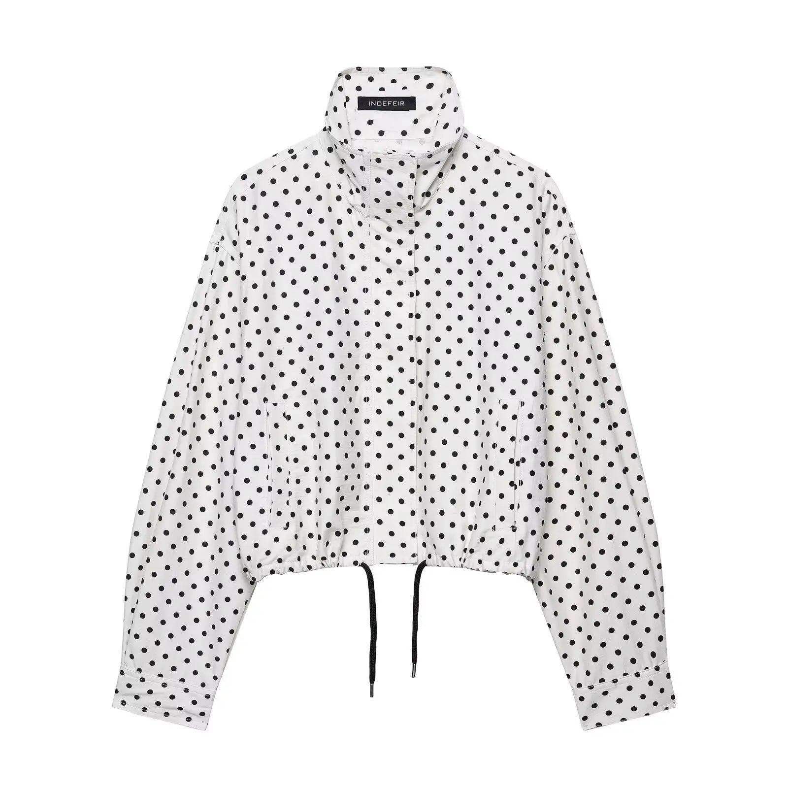 Women's Polka Dot Turtleneck Coat