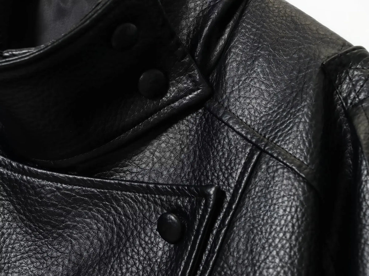 Women's Black Faux Leather Jacket