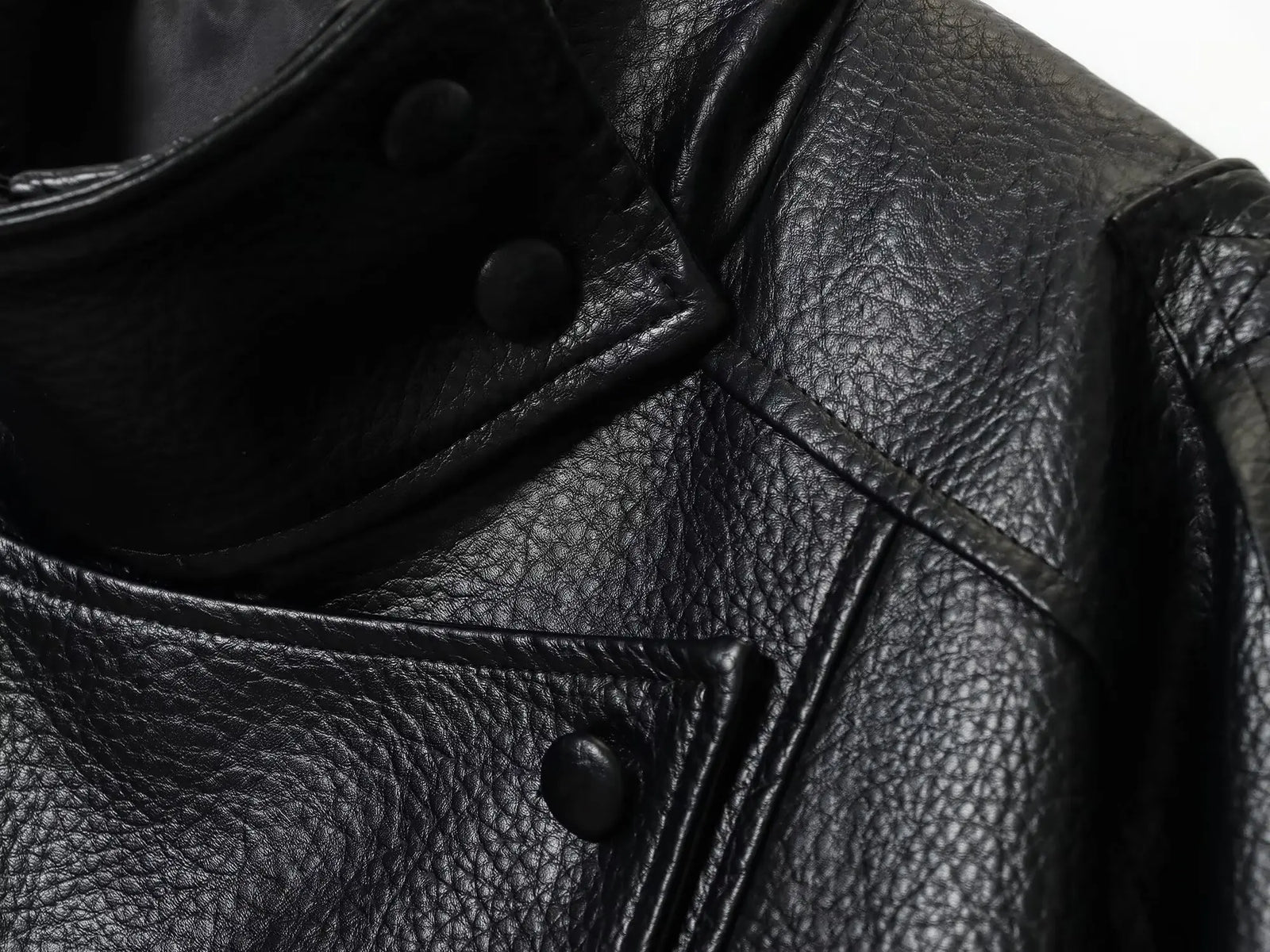 Women's Black Faux Leather Jacket