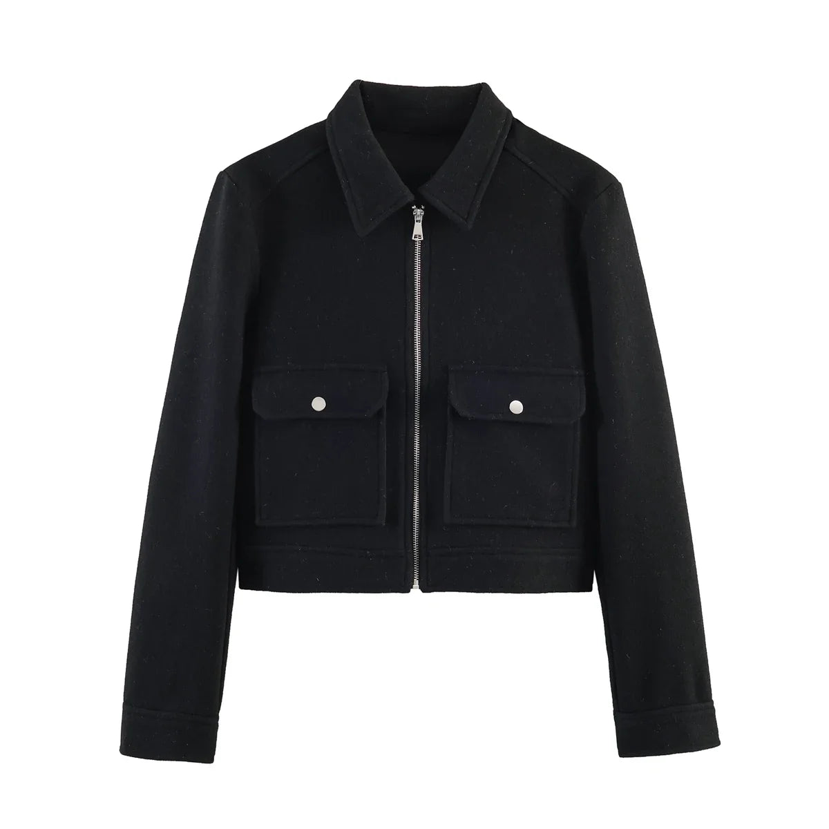 Women's Plain Zip Winter Coat