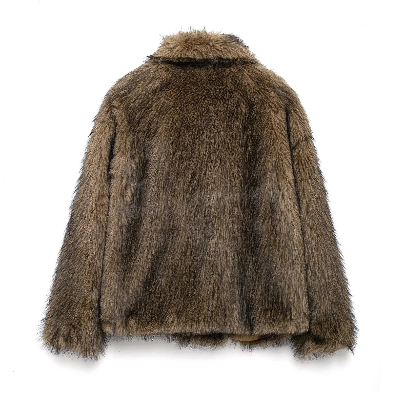 Women's Brown Faux Fur Coat