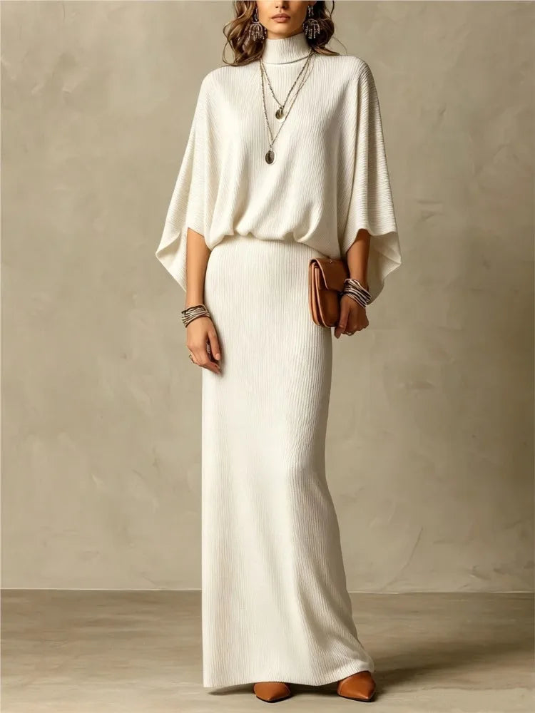 Women's Ribbed Knit Skirt Set