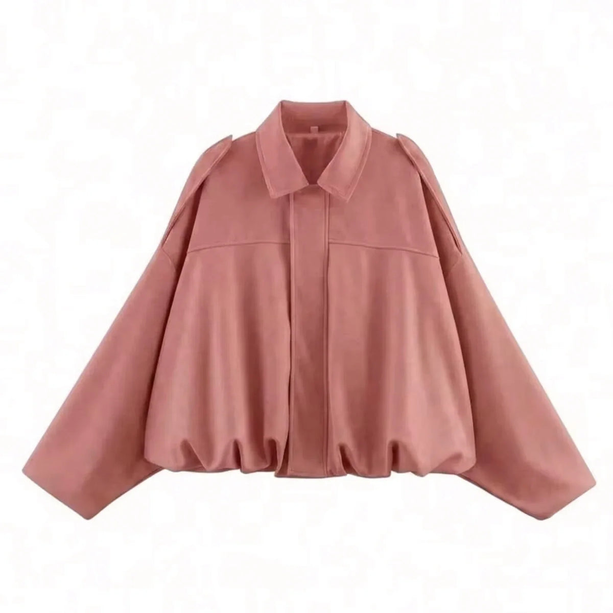 Women's Batwing Suede Texture Coat