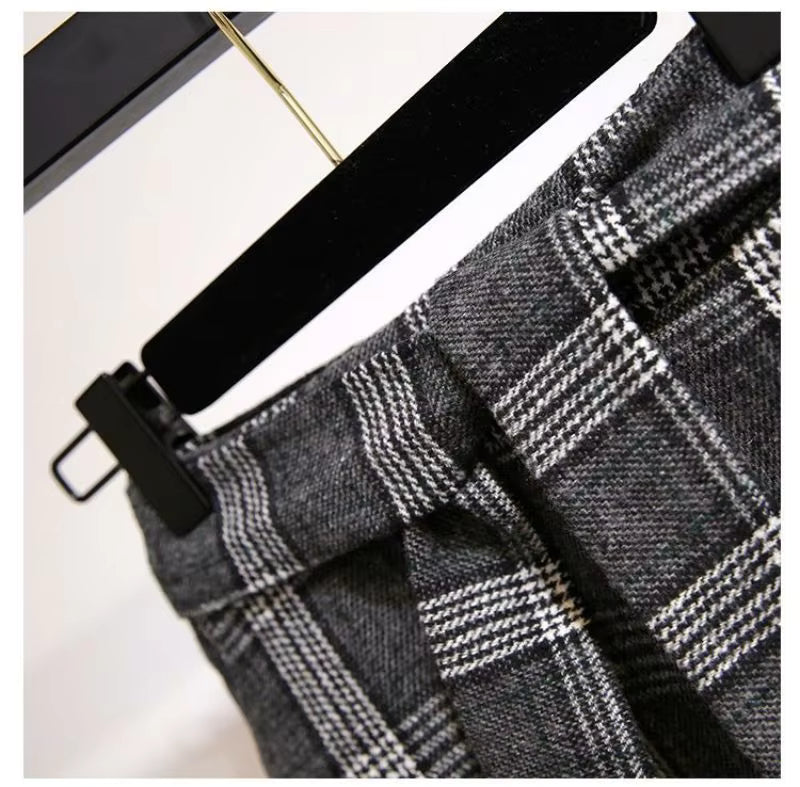 Women's Checked Midi Skirt – High Waisted A-Line Tartan Skirt