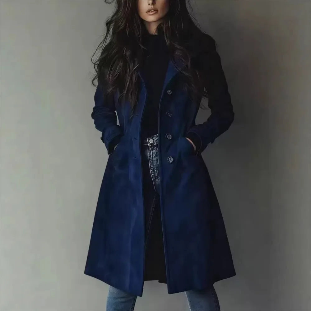 Women's Faux Suede Duster Jacket