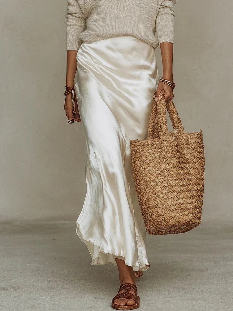Women's Satin and Knit Two Piece
