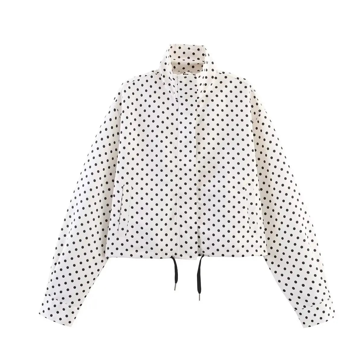 Women's Polka Dot Turtleneck Coat