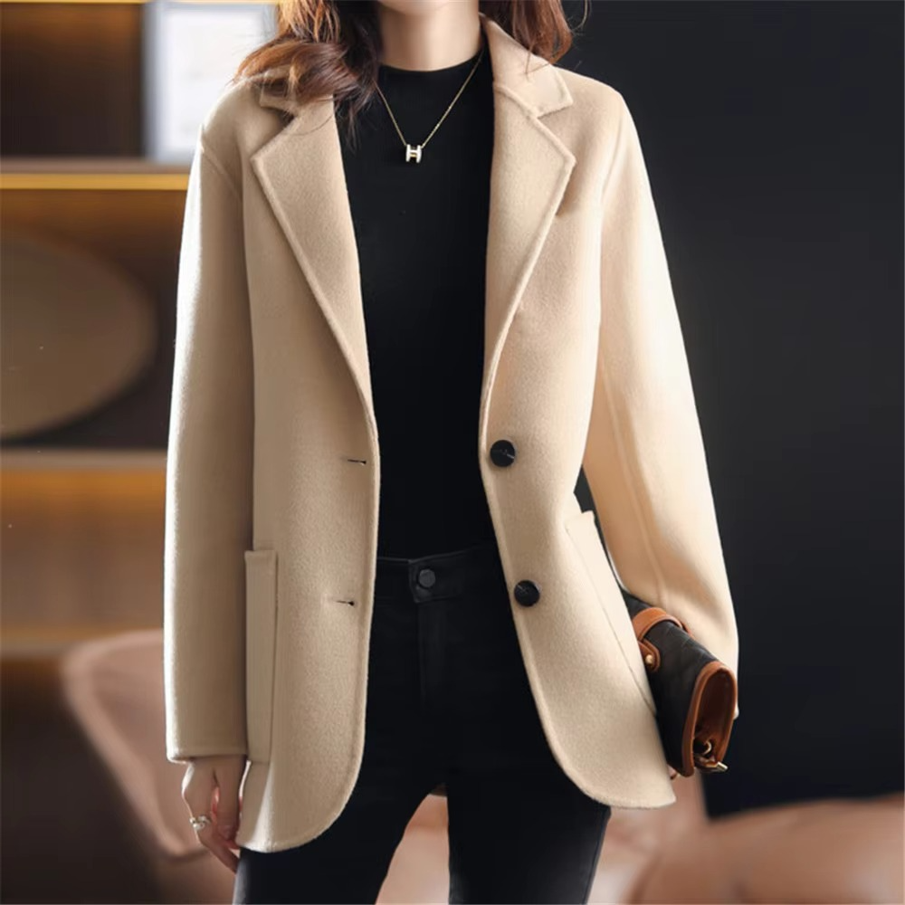 Women's Clean Cut Blazer with Two Buttons