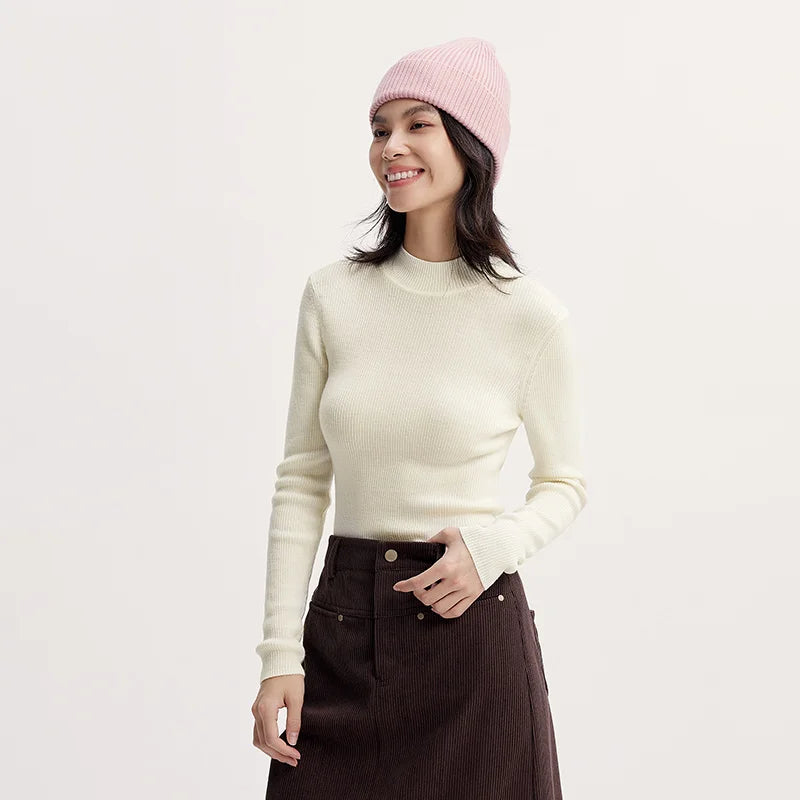 Women's Wool Semi High Neck Knit