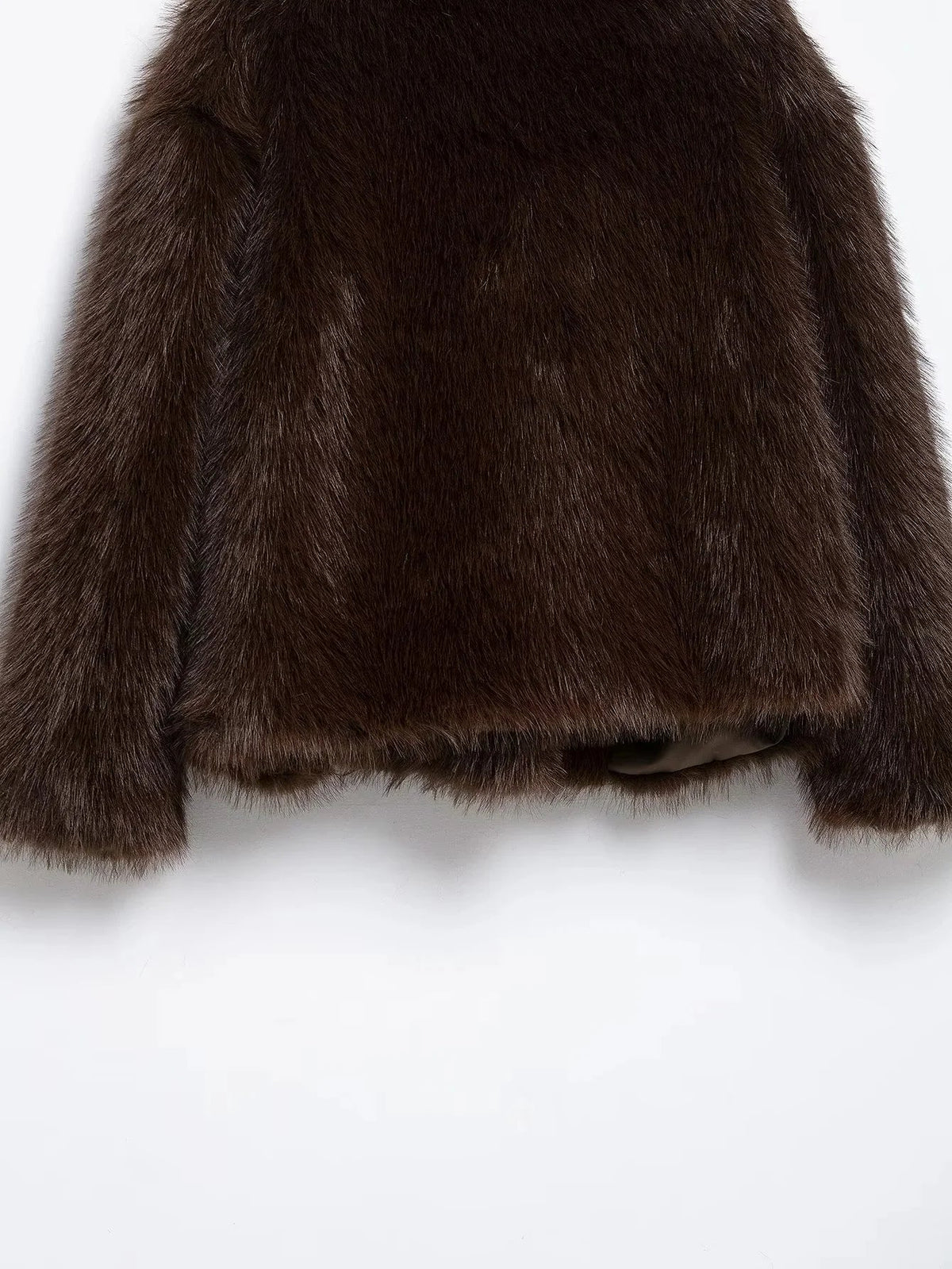 Women's Brown Faux Fur Coat