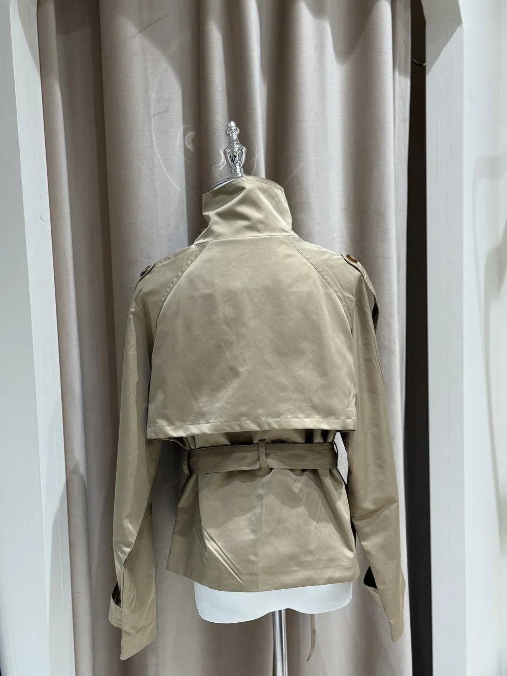 Women's Cropped Belted Trench