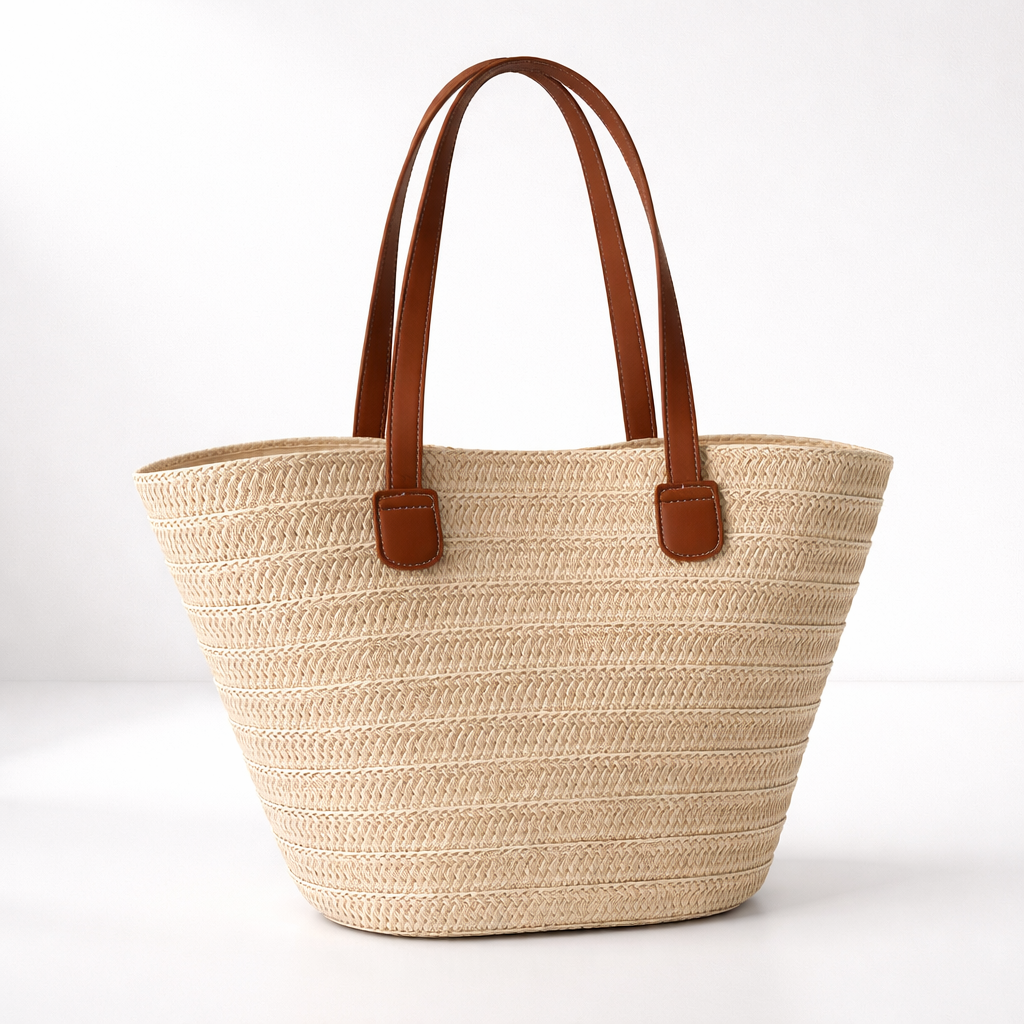 Straw Tote Bag – Woven Summer Beach Bag for Women