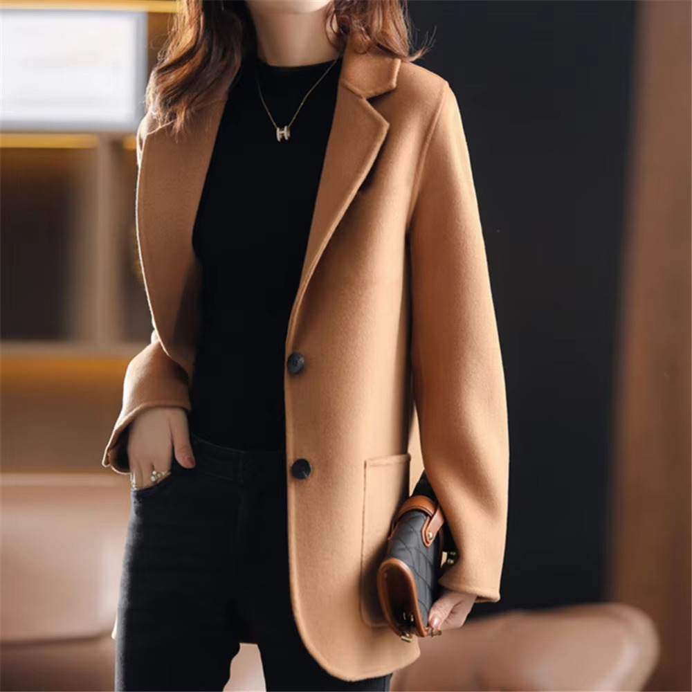 Women's Clean Cut Blazer with Two Buttons