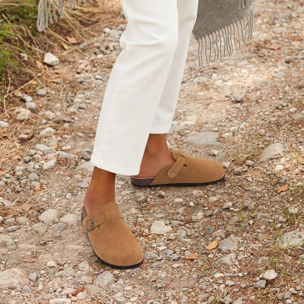 The Angel Men's Suede Buckle Comfort Clogs