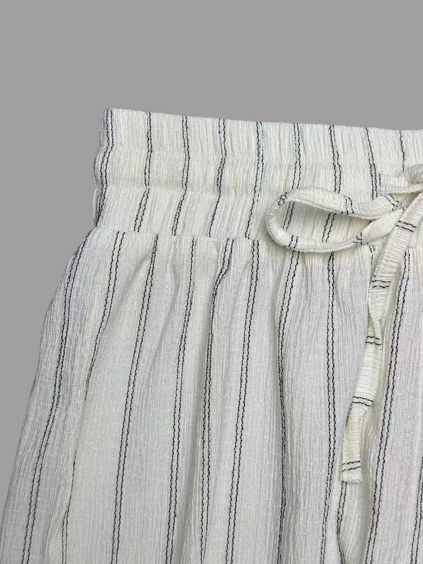 Women's Belted Striped Trousers
