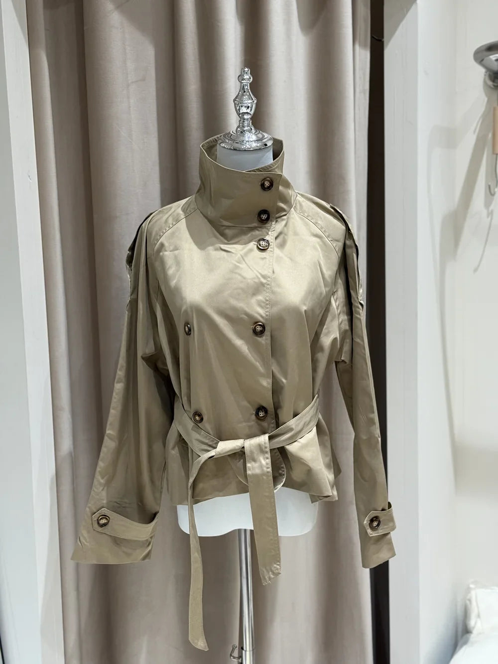 Women's Cropped Belted Trench