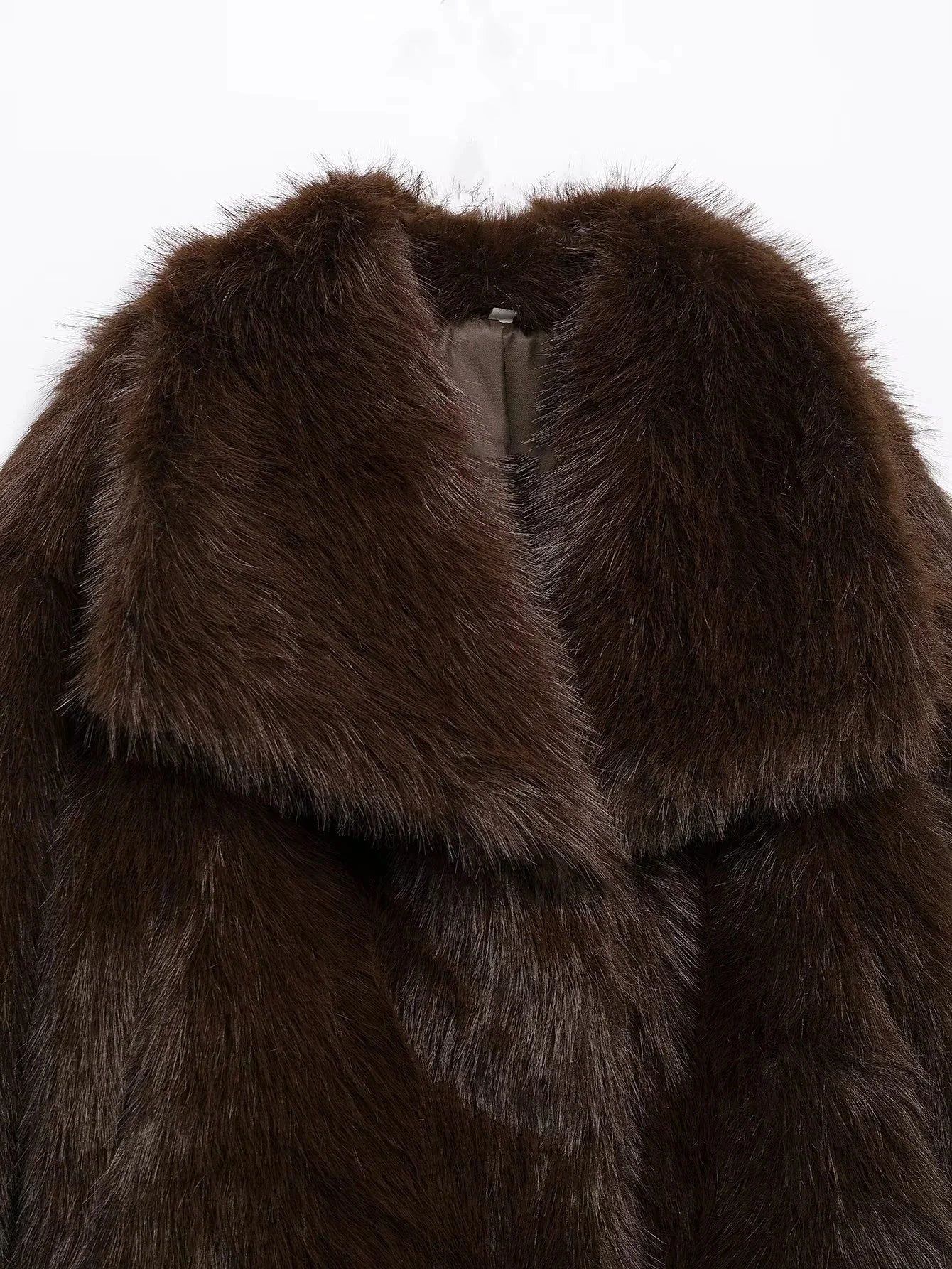 Women's Brown Faux Fur Coat