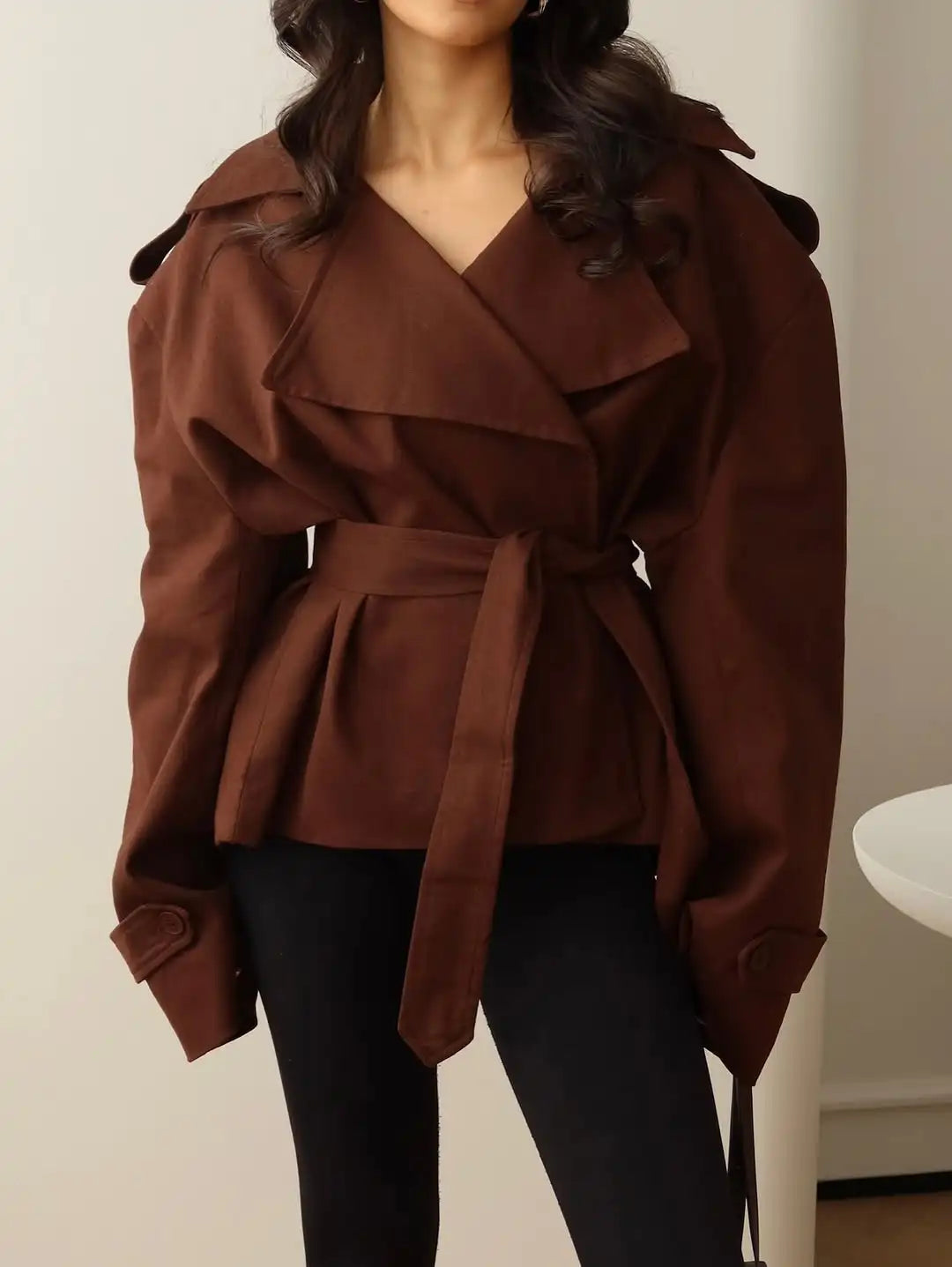 Women's Belted Lace Up Jacket