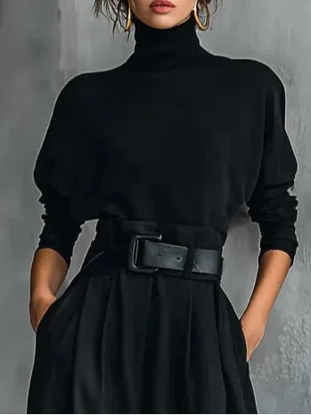 Women's Turtleneck and Skirt Two Piece