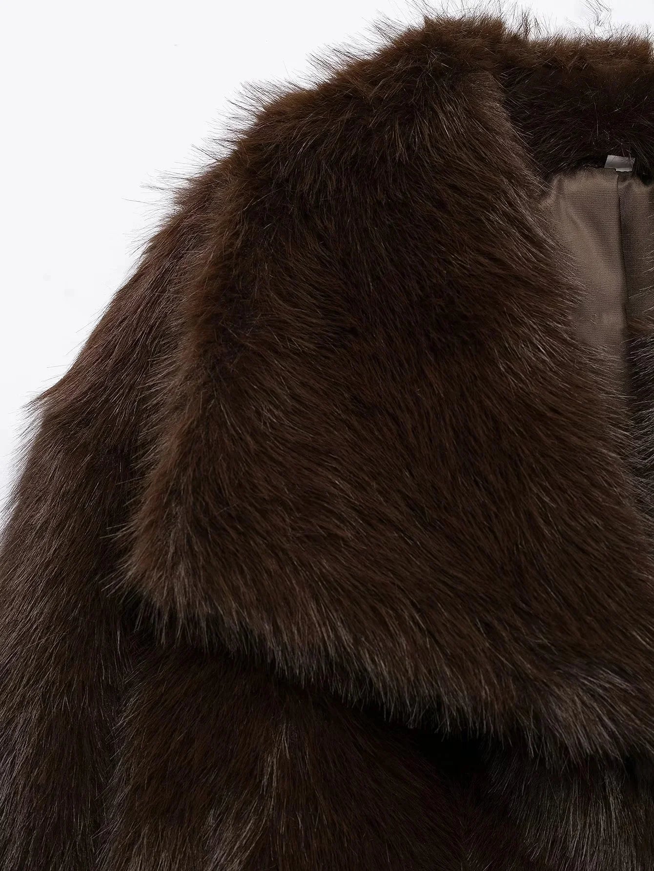 Women's Brown Faux Fur Coat