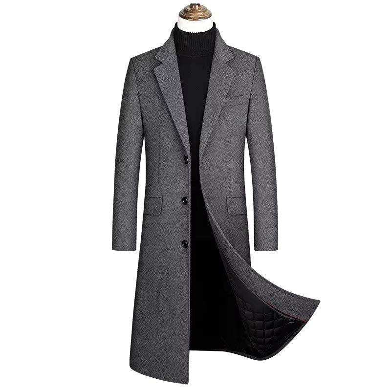 The Marylebone Men's Long Wool Blend Business Overcoat