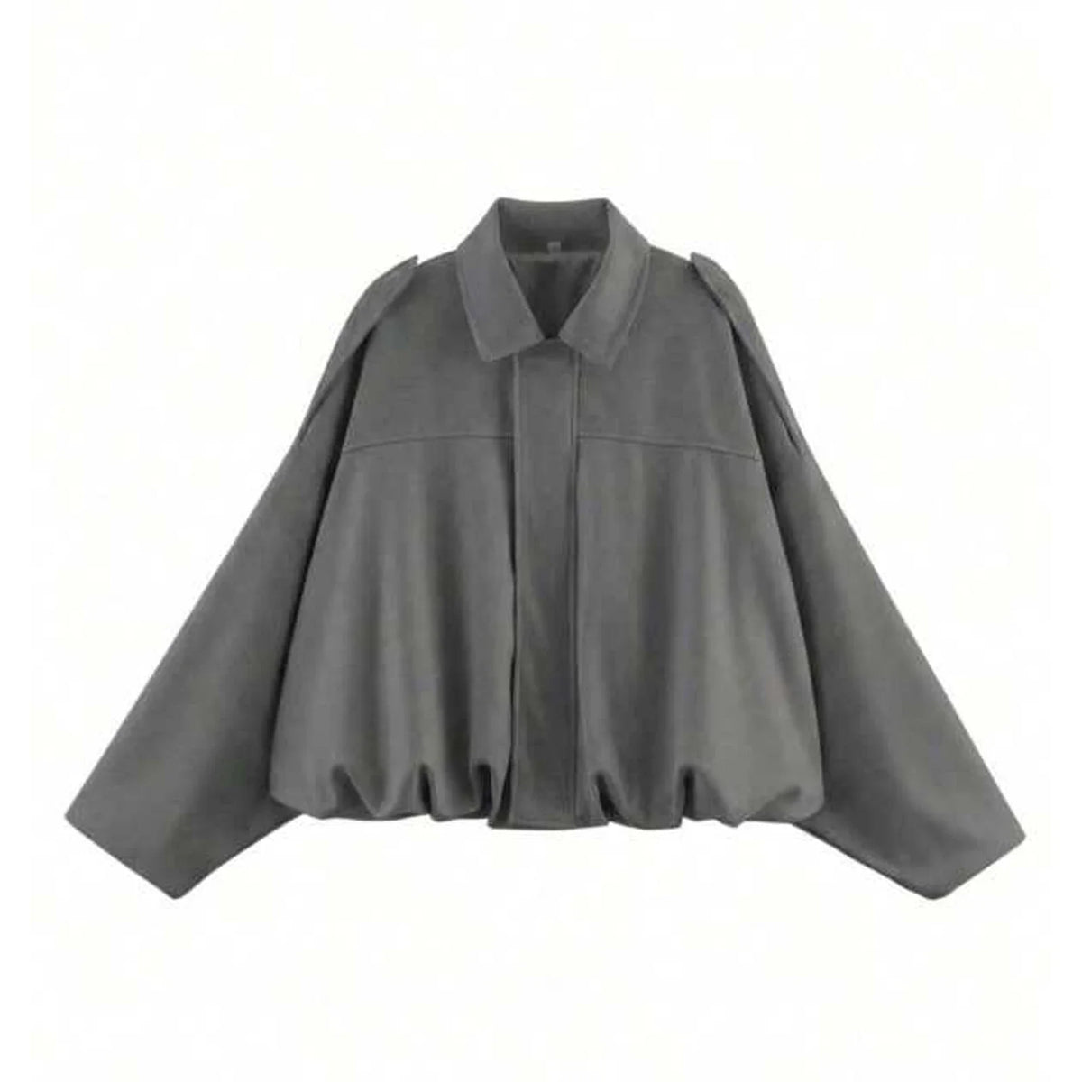 Women's Batwing Suede Texture Coat