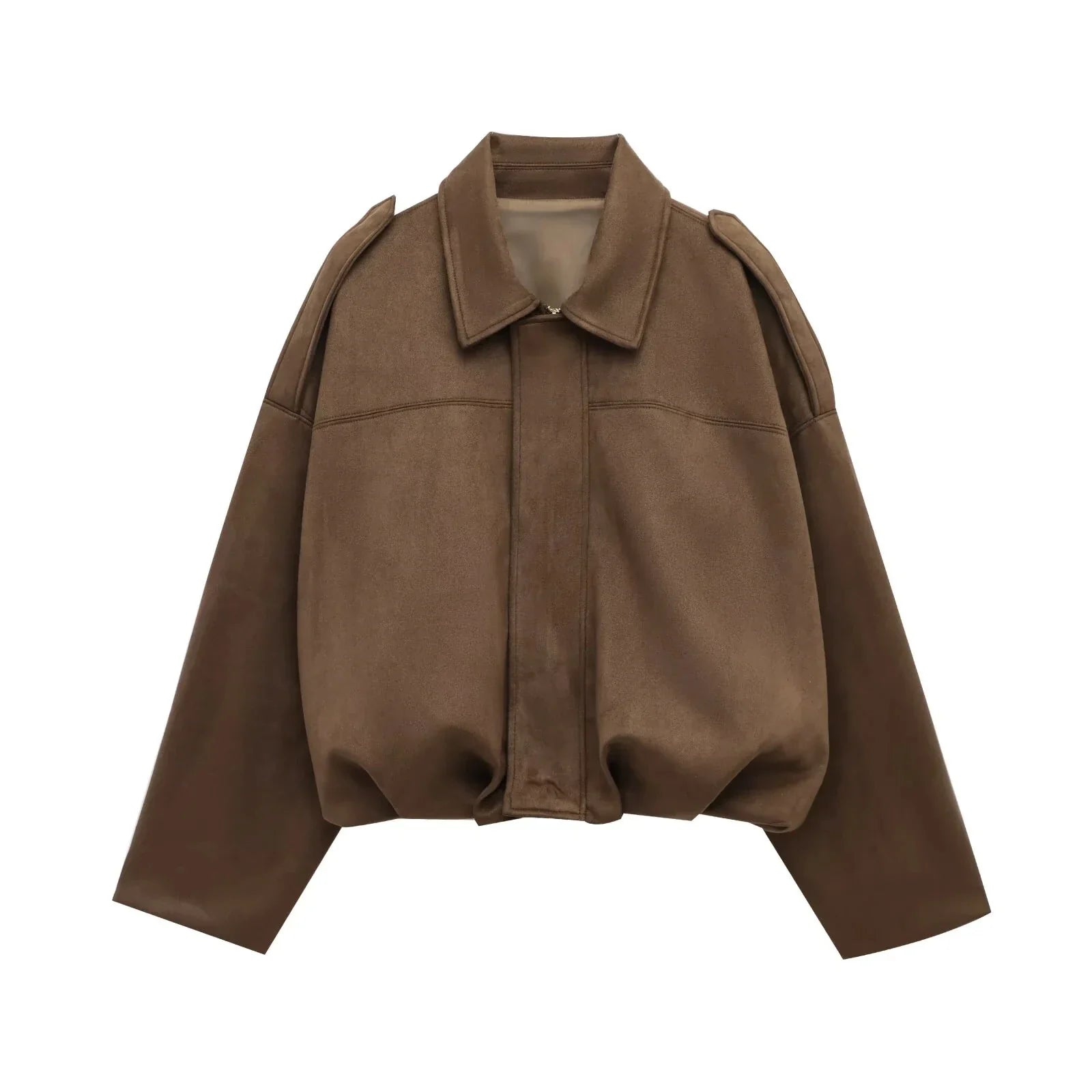Women's Batwing Suede Texture Coat