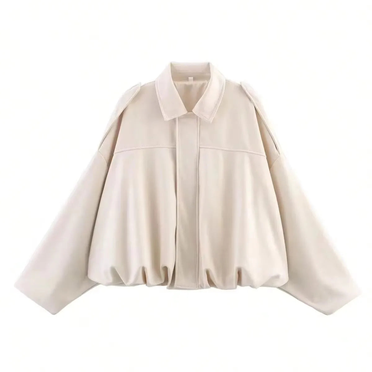 Women's Batwing Suede Texture Coat
