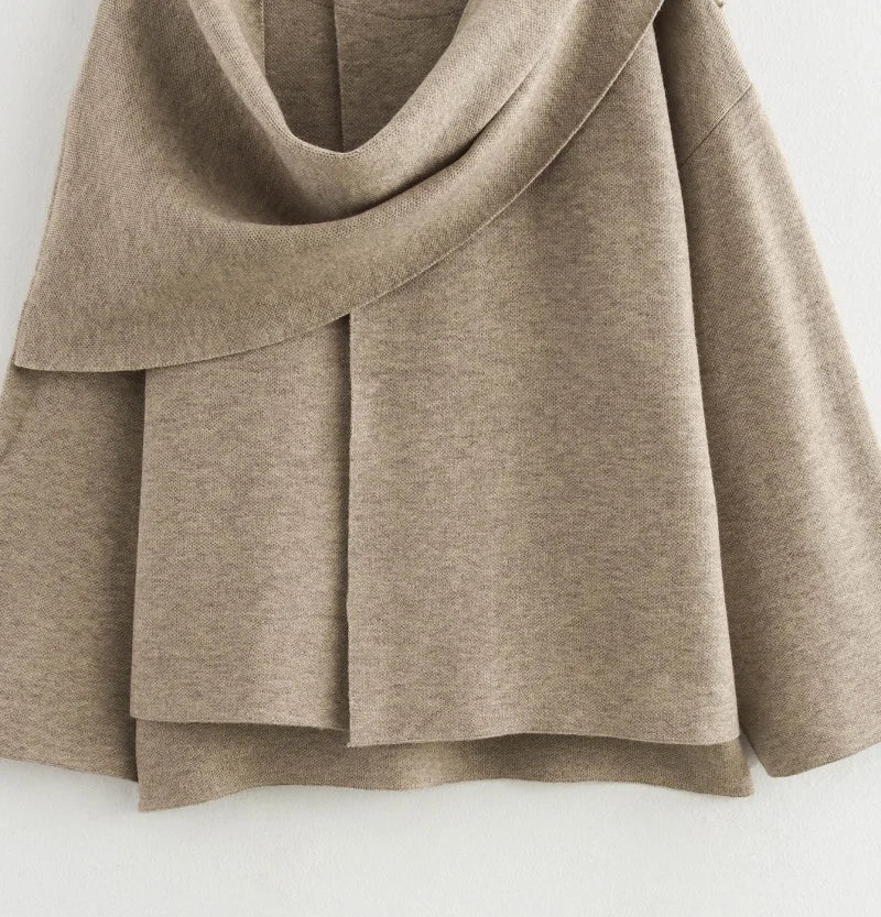 Women's Parka with Attached Scarf