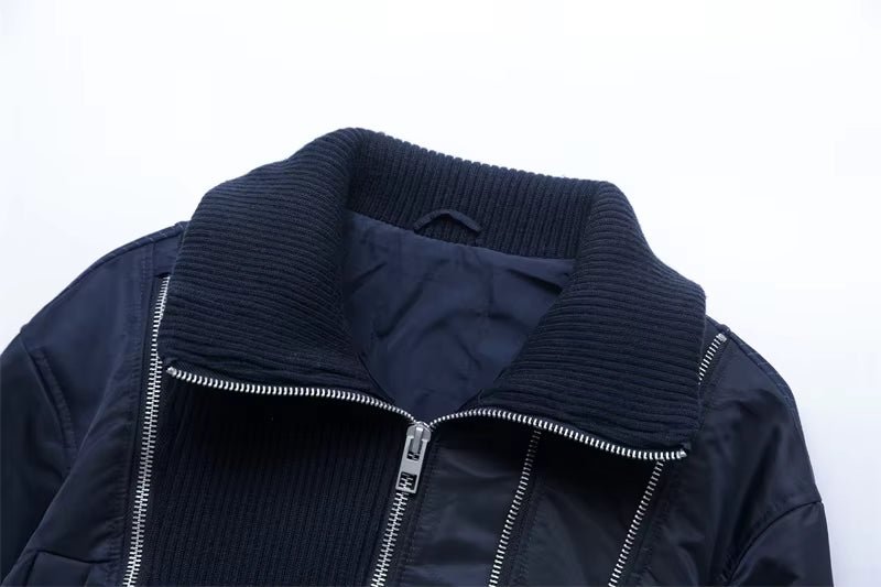 Women's Cropped Bomber Jacket – Zip Up Jacket