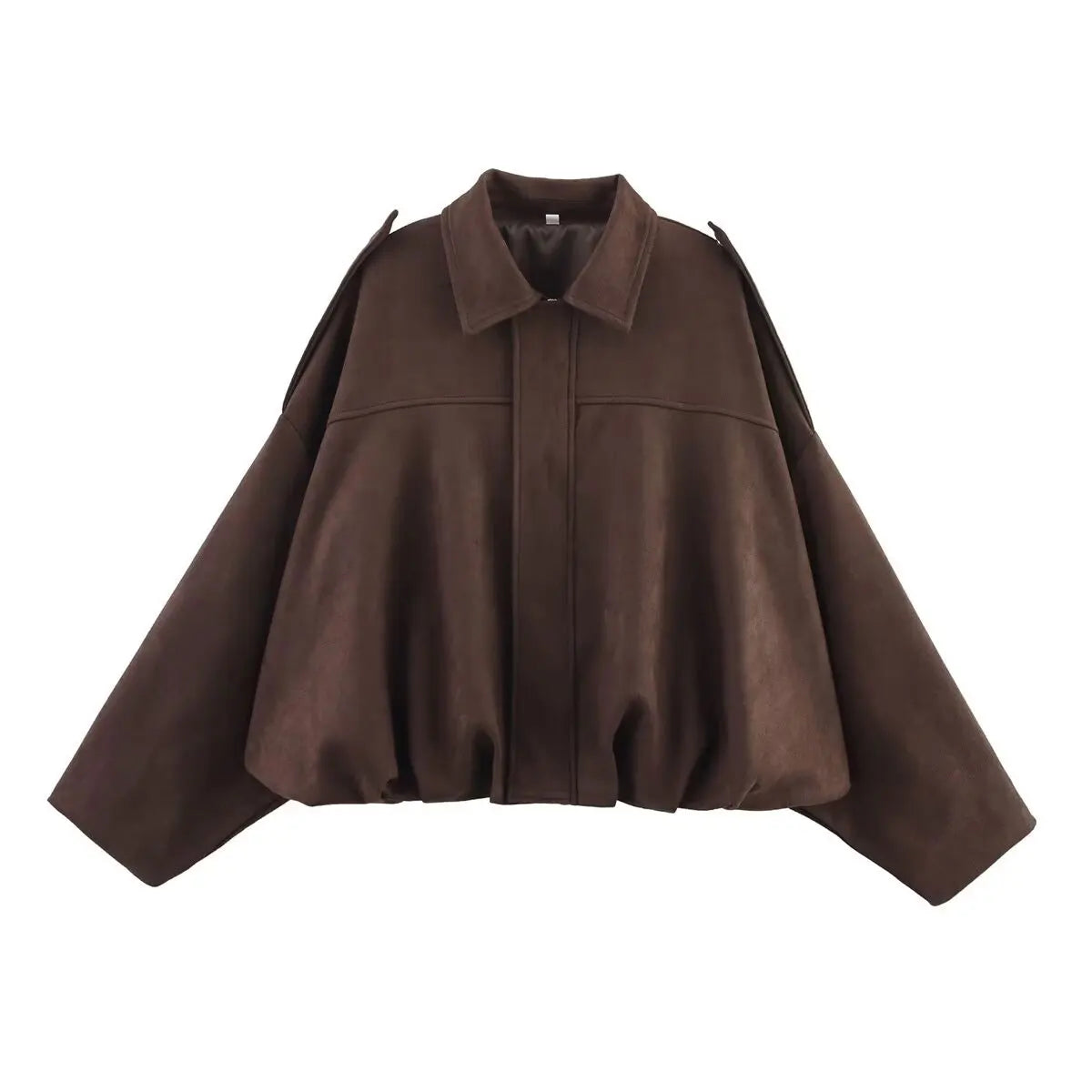 Women's Batwing Suede Texture Coat