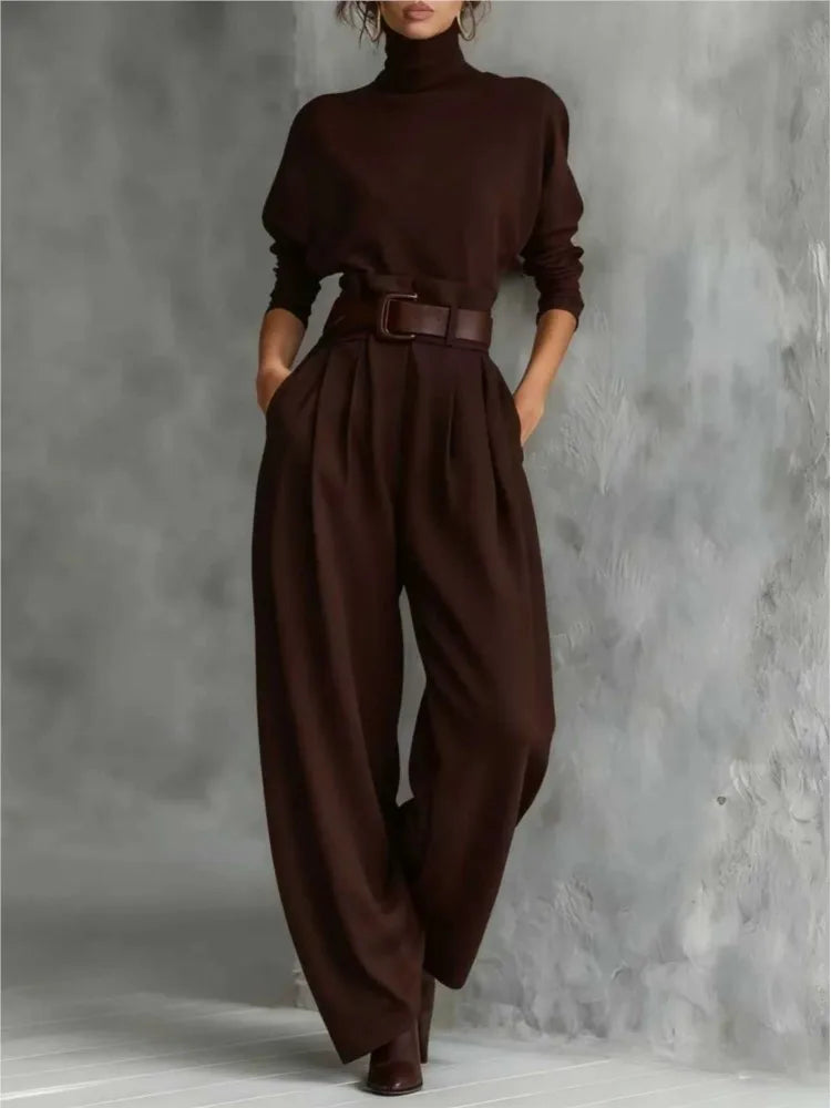 Women's Turtleneck and Skirt Two Piece