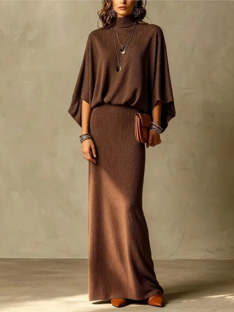 Women's Ribbed Knit Skirt Set