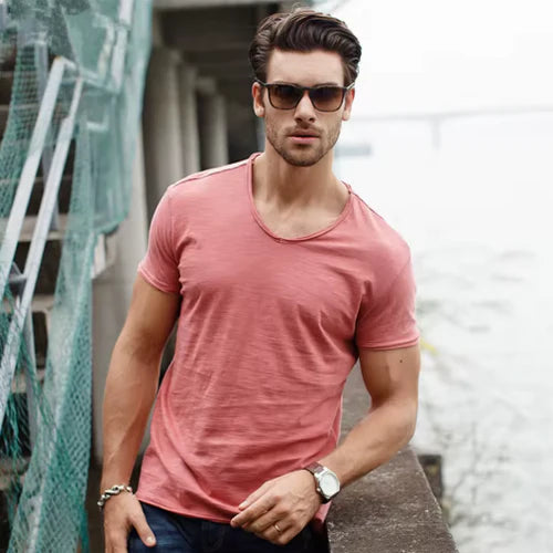 The Buckhead Men's Soft Cotton V Neck T Shirt