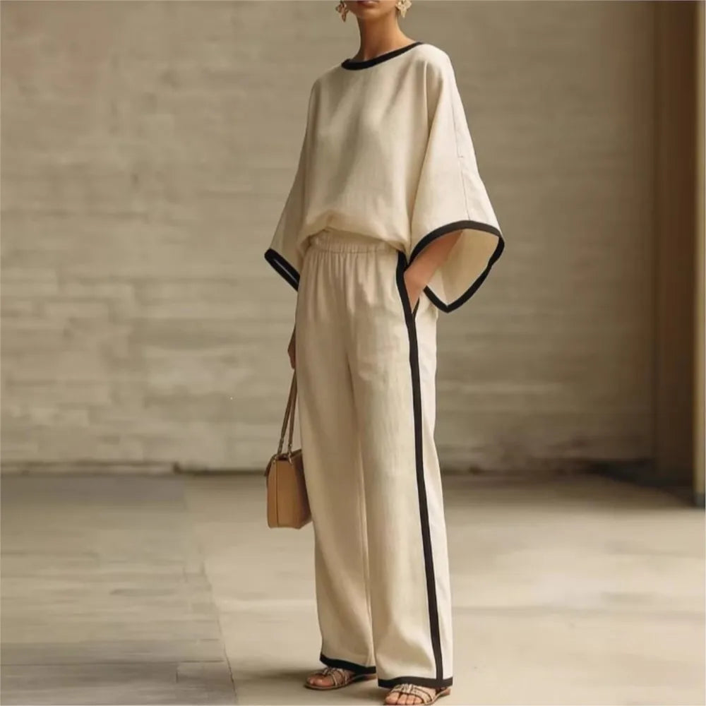 Women's Linen Two Piece Lounge Set