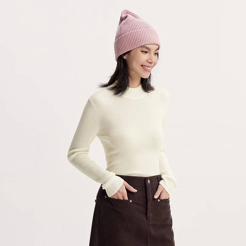 Women's Wool Semi High Neck Knit