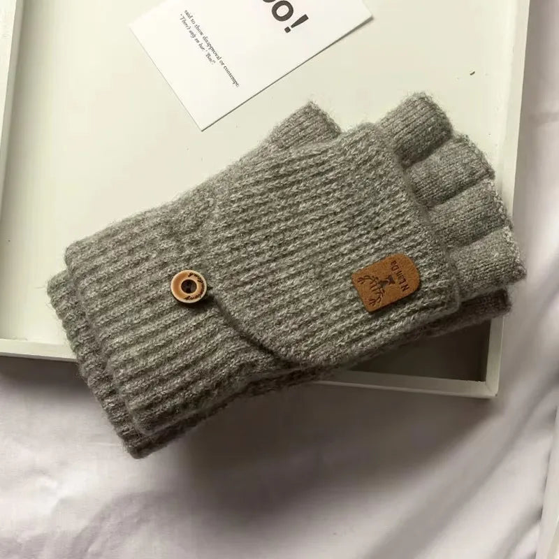 Women's Fingerless Knit Gloves