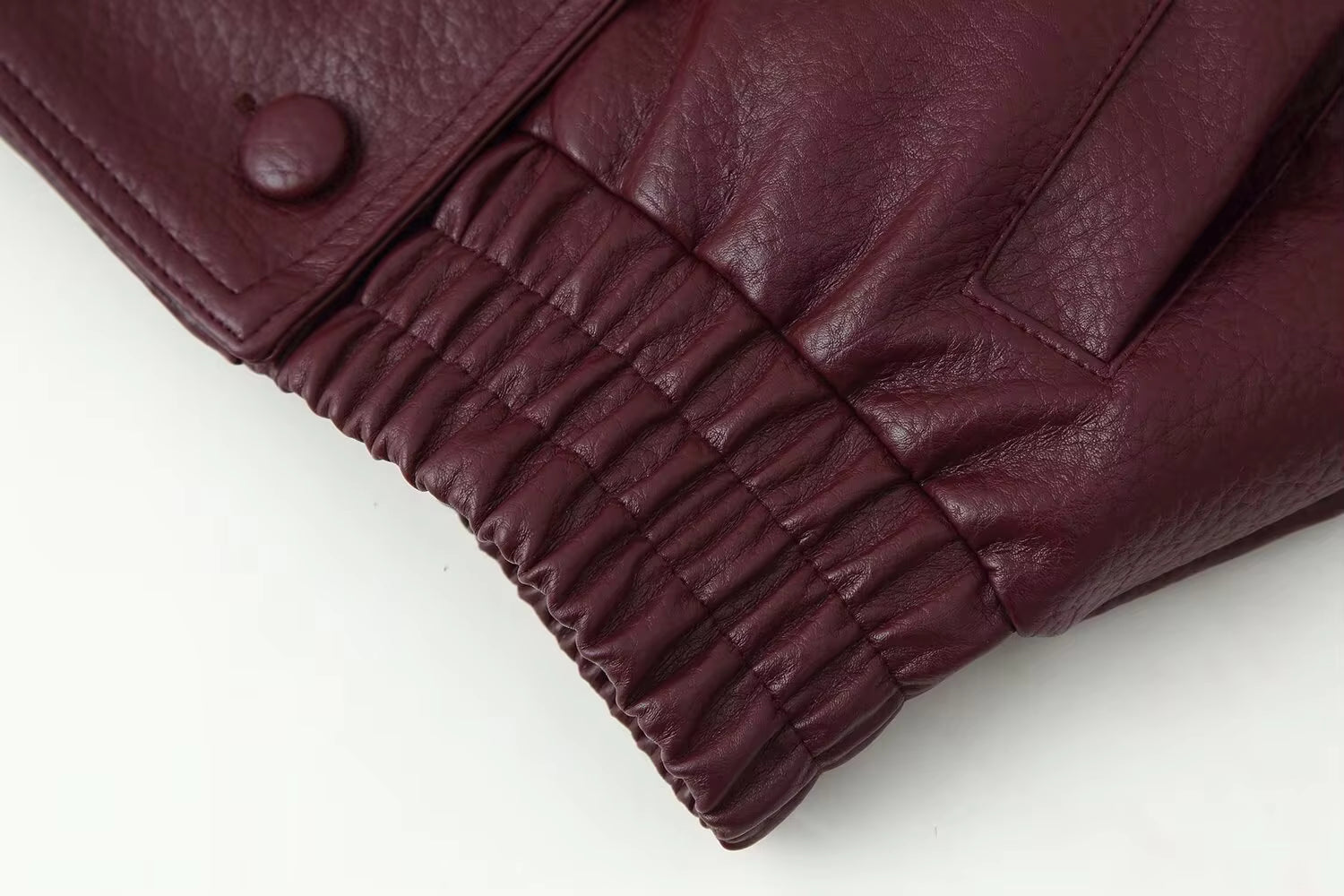 Women's Faux Fur Collar Jacket – Oversized Wine Red Coat