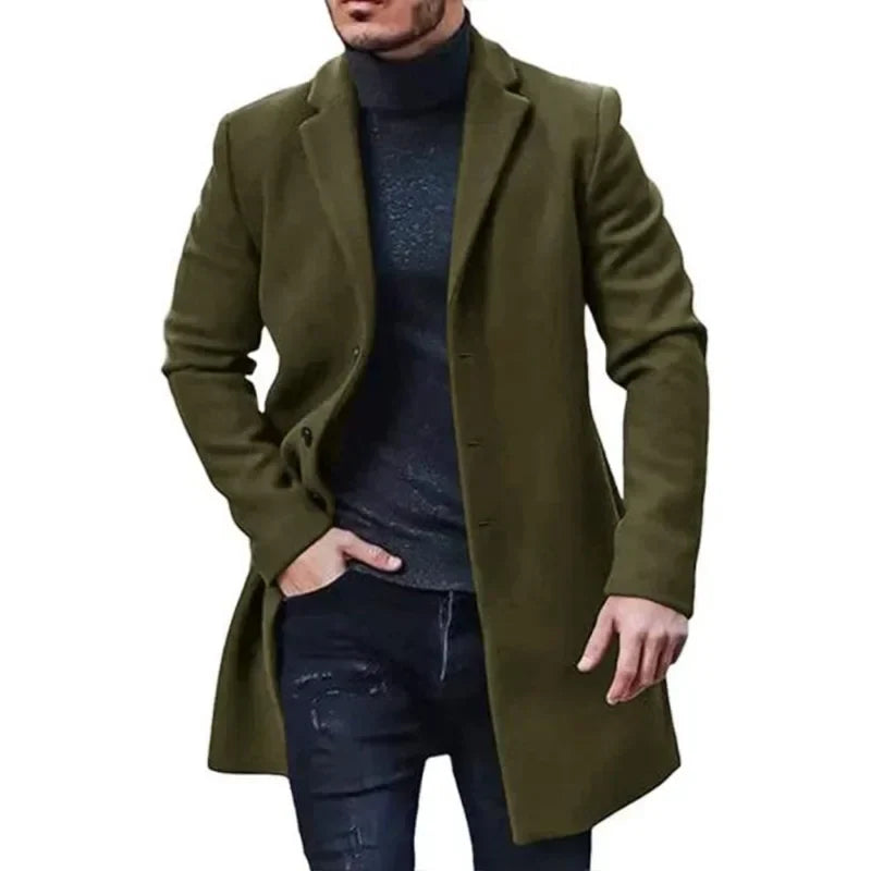 Men's Long Knitted Coat – Open Drape