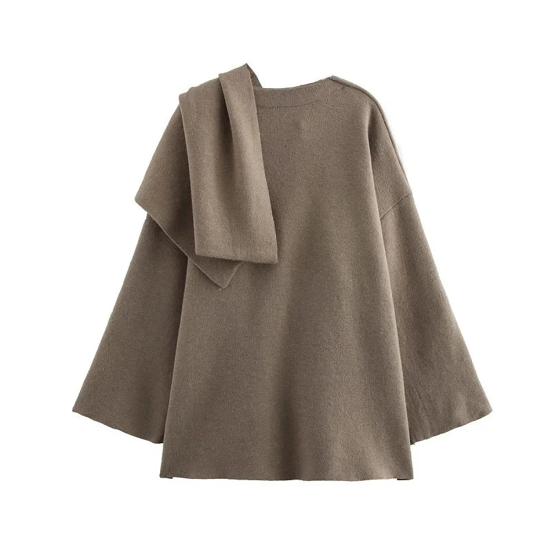Women's Parka with Attached Scarf