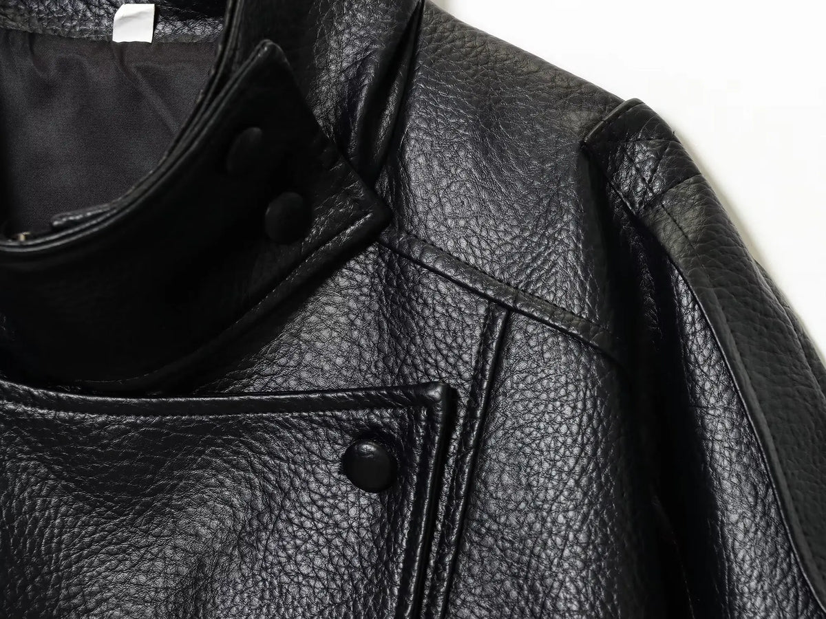 Women's Black Faux Leather Jacket