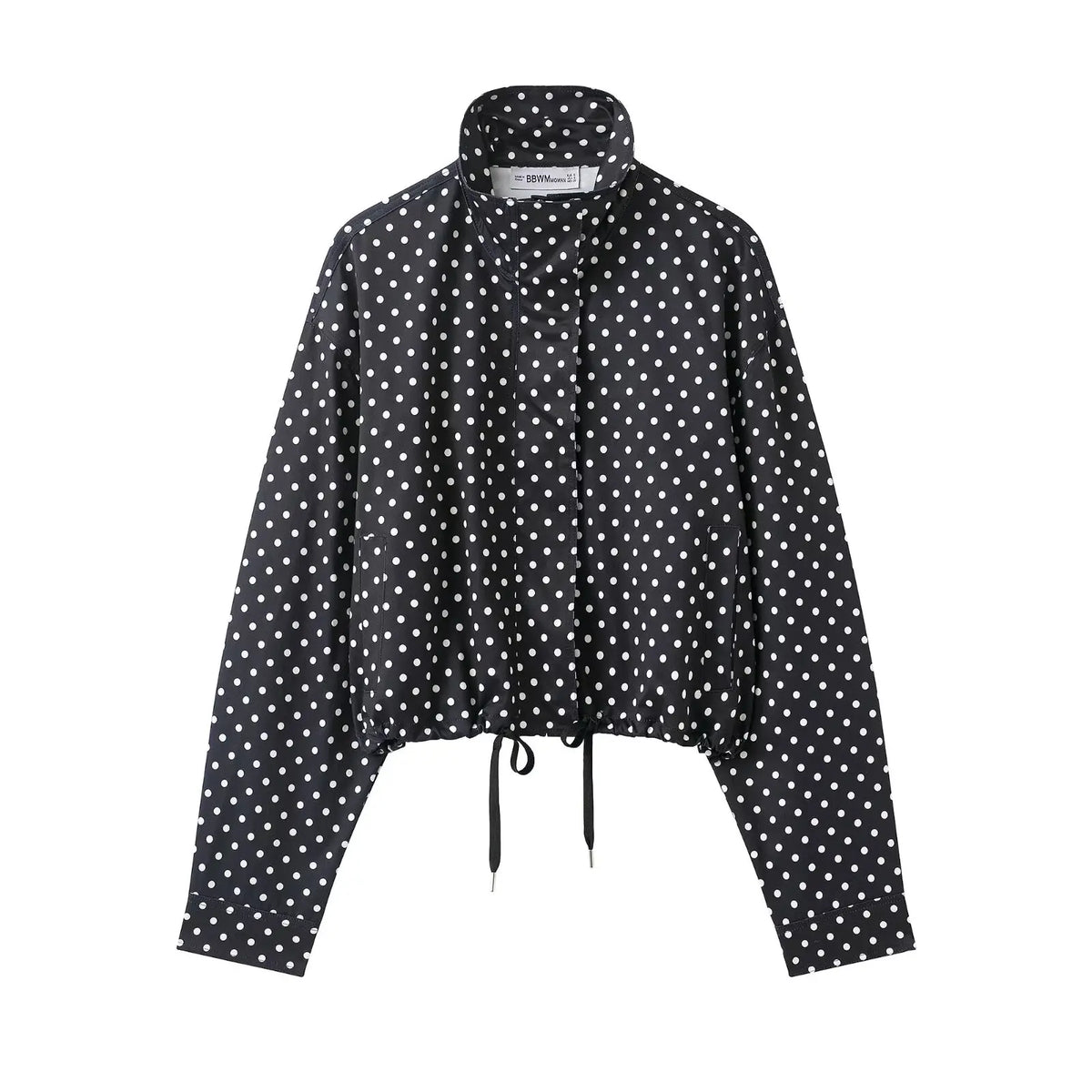 Women's Polka Dot Turtleneck Coat