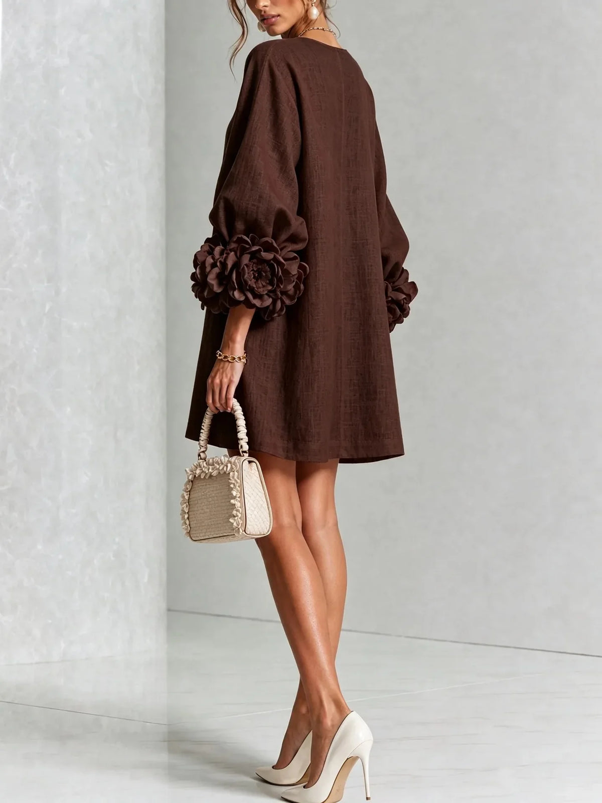 Women's Linen Blend Mini Dress